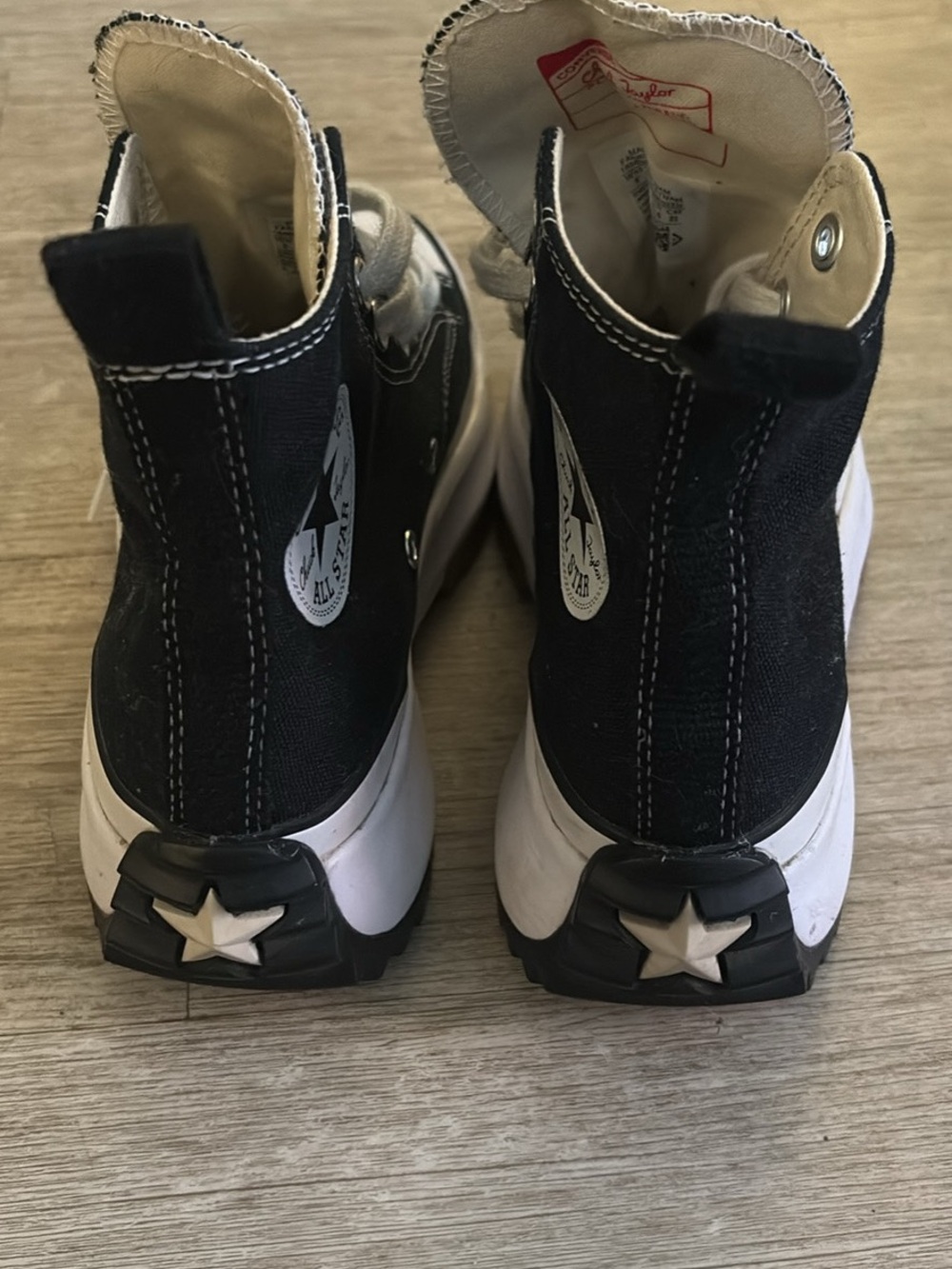 Converse Kids Platform Black and White High-Top Canvas Sneakers - Picture 2 of 4
